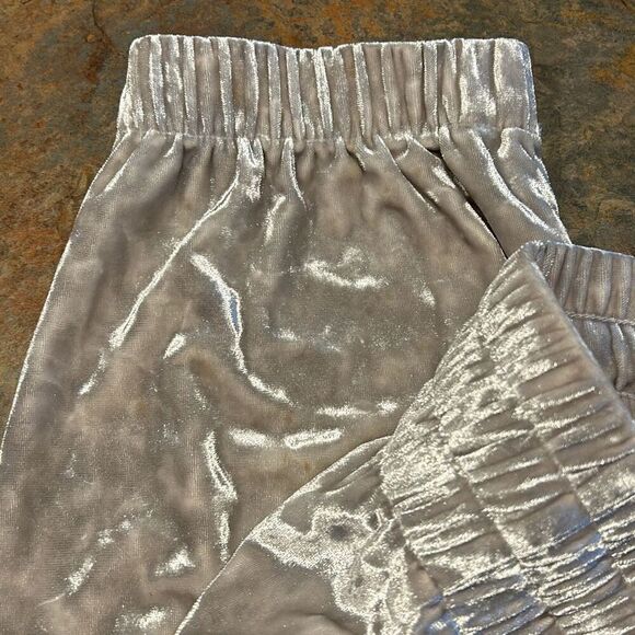 Victoria’s Secret Crushed Velvet Jogger Lounge Pants Small Silver Grey - Picture 5 of 7